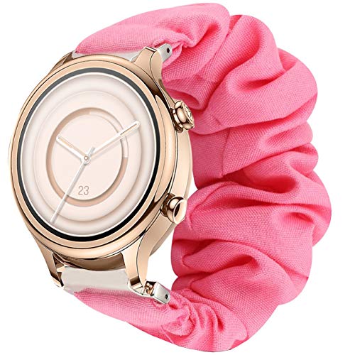 LvBu Armband Kompatibel mit Ticwatch C2 +, weiche Haargummis Uhrenarmband für Ticwatch C2 + Smartwatch (Rosa) von LvBu