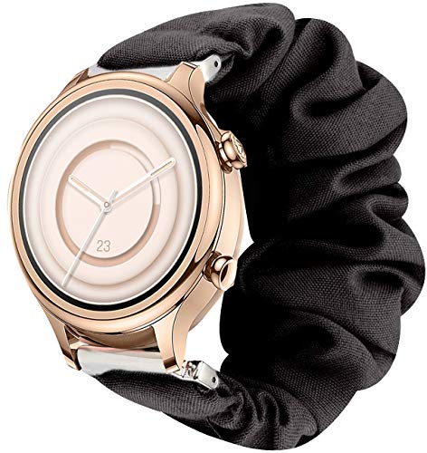 LvBu Armband Kompatibel mit Ticwatch C2 +, weiche Haargummis Uhrenarmband für Ticwatch C2 + Smartwatch (schwarz) von LvBu
