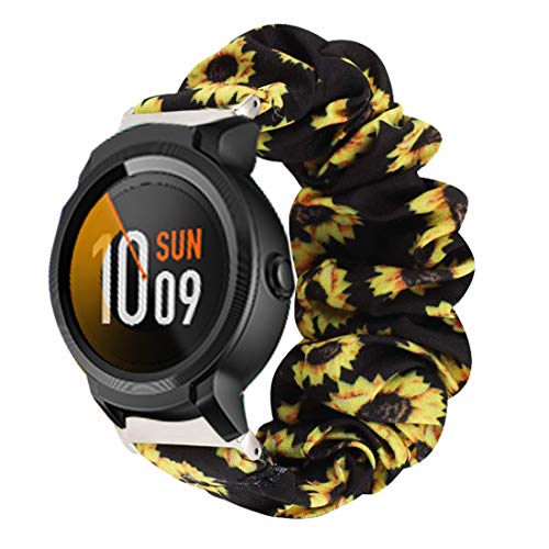 LvBu Armband Kompatibel mit Ticwatch E, weiche Haargummis Uhrenarmband für Ticwatch E Smartwatch (Sunflower) von LvBu