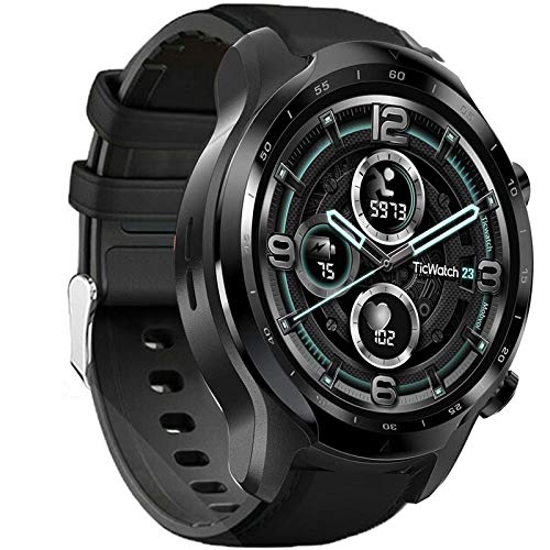 LvBu Armband Kompatibel mit Ticwatch pro 3, Quick Release Leder Classic Ersatz Uhrenarmband für Ticwatch pro 3 Smartwatch (schwarz) von LvBu