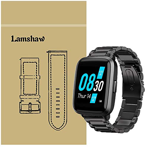 LvBu Armband Kompatibel mit UMIDIGI UFit, Classic Edelstahl Uhrenarmband für UMIDIGI UFit Smartwatch (Schwarz) von LvBu