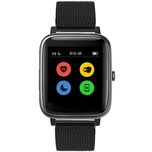 LvBu Armband Kompatibel mit UMIDIGI UFit, Classic Rostfreier Edelstahl Uhrenarmband für UMIDIGI UFit Smartwatch (schwarz) von LvBu