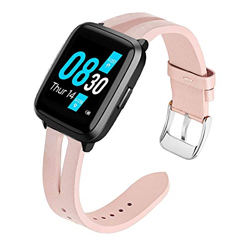 LvBu Armband Kompatibel mit UMIDIGI UFit, Quick Release Leder Classic Ersatz Uhrenarmband für UMIDIGI UFit Smartwatch (Rosa) von LvBu