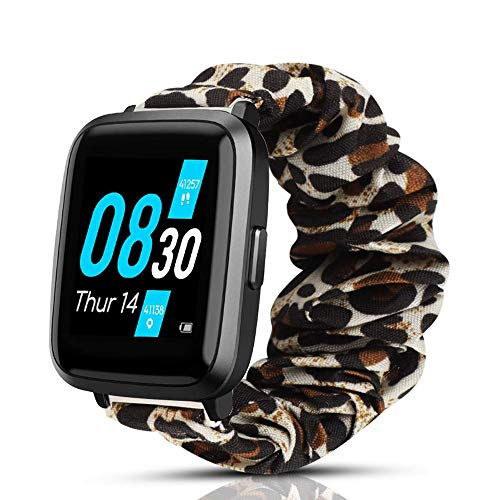 LvBu Armband Kompatibel mit UMIDIGI UFit, weiche Haargummis Uhrenarmband für UMIDIGI UFit Smartwatch (Leopard) von LvBu