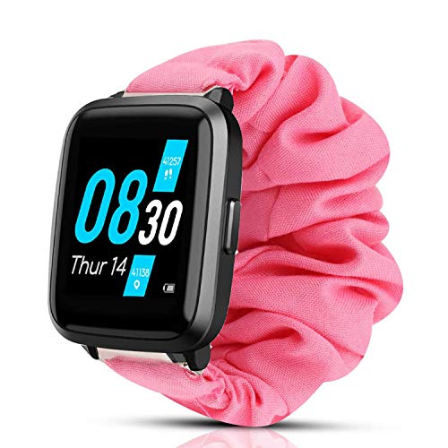 LvBu Armband Kompatibel mit UMIDIGI UFit, weiche Haargummis Uhrenarmband für UMIDIGI UFit Smartwatch (Pink) von LvBu