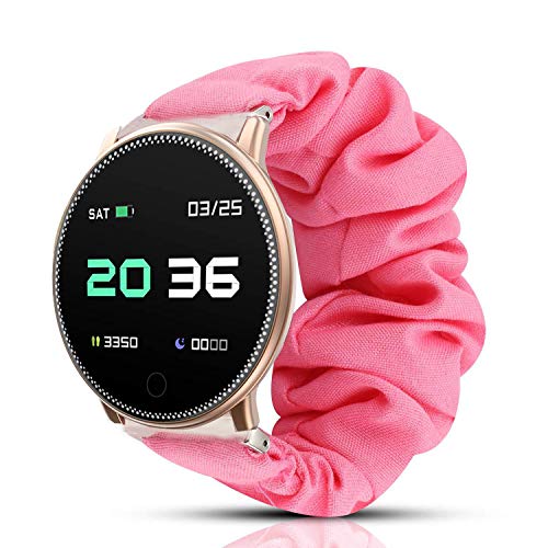 LvBu Armband Kompatibel mit UMIDIGI Uwatch 2, weiche Haargummis Uhrenarmband für UMIDIGI Uwatch2 Smartwatch (Pink) von LvBu