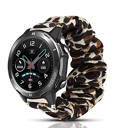 LvBu Armband Kompatibel mit UMIDIGI Uwatch GT, weiche Haargummis Uhrenarmband für UMIDIGI Uwatch GT/Uwatch3 Smartwatch (Leopard) von LvBu
