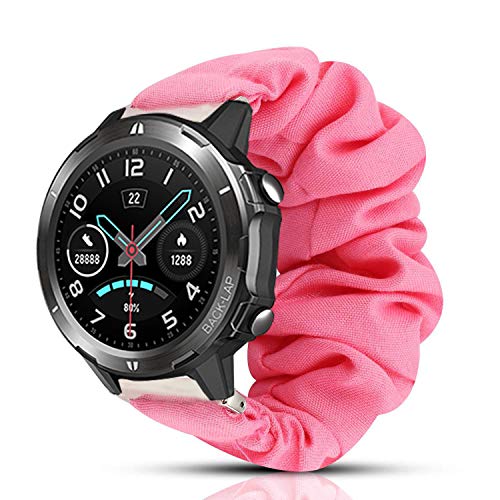 LvBu Armband Kompatibel mit UMIDIGI Uwatch GT, weiche Haargummis Uhrenarmband für UMIDIGI Uwatch GT/Uwatch3 Smartwatch (Pink) von LvBu