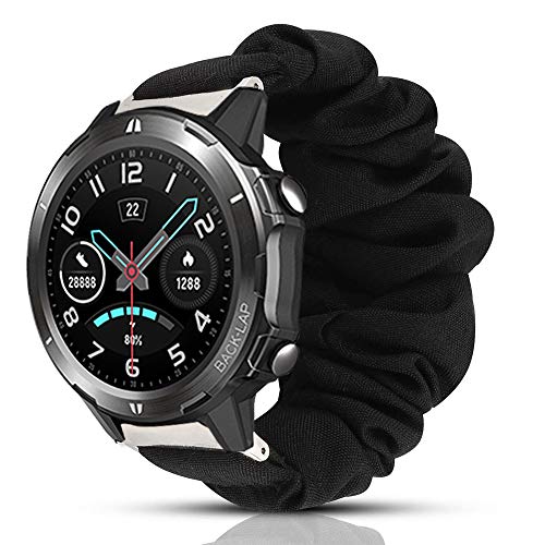LvBu Armband Kompatibel mit UMIDIGI Uwatch GT, weiche Haargummis Uhrenarmband für UMIDIGI Uwatch GT/Uwatch3 Smartwatch (Schwarz) von LvBu