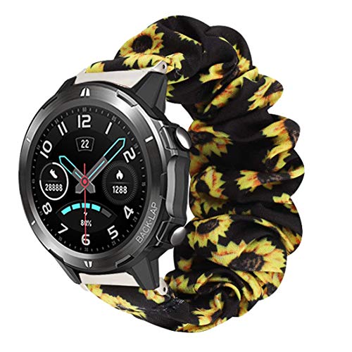 LvBu Armband Kompatibel mit UMIDIGI Uwatch GT, weiche Haargummis Uhrenarmband für UMIDIGI Uwatch GT/Uwatch3 Smartwatch (Sunflower) von LvBu