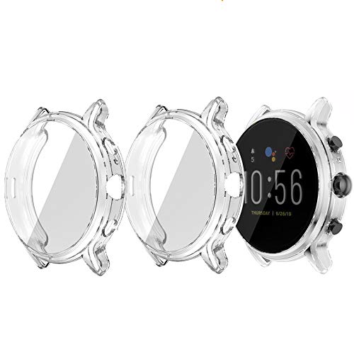 LvBu Schutzhülle Kompatibel mit Fossil Gen 5 Julianna HR, Flexibles TPU Vollschutz mit Displayschutzfolie Kratzfest Displayschutz Schutz Hülle Für Fossil Julianna Hr (Transparent+Transparent) von LvBu