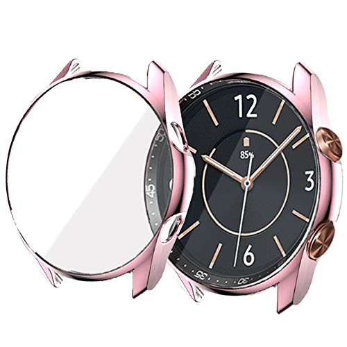 LvBu Schutzhülle Kompatibel mit Galaxy Watch 3, Flexibles TPU Vollschutz mit Displayschutzfolie Kratzfest Displayschutz Schutz Hülle Für Samsung Galaxy Watch 3 (41mm case, Rosa) von LvBu