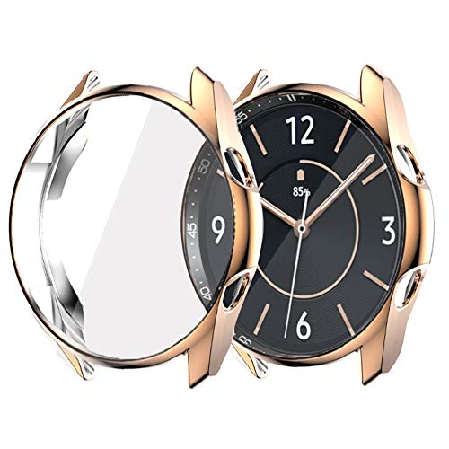 LvBu Schutzhülle Kompatibel mit Galaxy Watch 3, Flexibles TPU Vollschutz mit Displayschutzfolie Kratzfest Displayschutz Schutz Hülle Für Samsung Galaxy Watch 3 (41mm case, Roségold) von LvBu