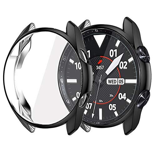 LvBu Schutzhülle Kompatibel mit Galaxy Watch 3, Flexibles TPU Vollschutz mit Displayschutzfolie Kratzfest Displayschutz Schutz Hülle Für Samsung Galaxy Watch 3 (41mm case, schwarz) von LvBu