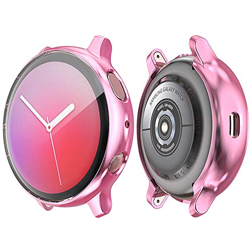 LvBu Schutzhülle Kompatibel mit Galaxy Watch Active 2, Flexibles TPU Vollschutz mit Displayschutzfolie Kratzfest Displayschutz Schutz Hülle Für Galaxy Watch Active 2 40mm/44mm (40mm, Rosa) von LvBu