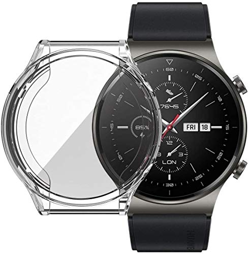 LvBu Schutzhülle Kompatibel mit Huawei Watch GT 2 Pro, Flexibles TPU Vollschutz mit Displayschutzfolie Kratzfest Displayschutz Schutz Hülle Für Huawei Watch GT2 Pro (Transparent) von LvBu