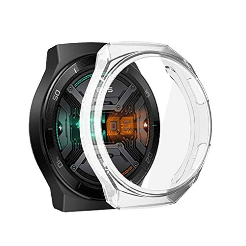 LvBu Schutzhülle Kompatibel mit Huawei Watch GT 2e, Flexibles TPU Vollschutz mit Displayschutzfolie Kratzfest Displayschutz Schutz Hülle Für Huawei Watch GT 2e (Clear) von LvBu