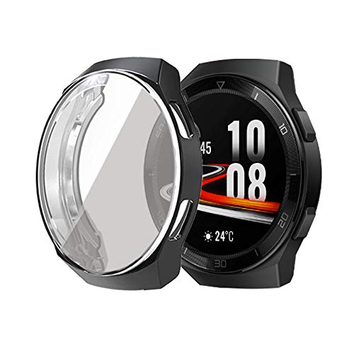 LvBu Schutzhülle Kompatibel mit Huawei Watch GT 2e, Flexibles TPU Vollschutz mit Displayschutzfolie Kratzfest Displayschutz Schutz Hülle Für Huawei Watch GT 2e (schwarz) von LvBu