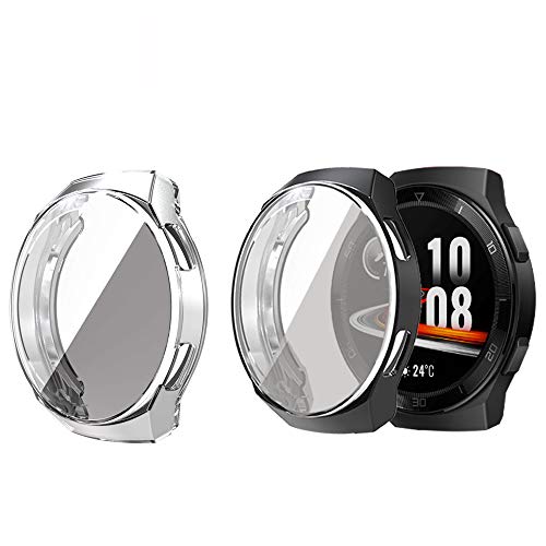 LvBu Schutzhülle Kompatibel mit Huawei Watch GT 2e, Flexibles TPU Vollschutz mit Displayschutzfolie Kratzfest Displayschutz Schutz Hülle Für Huawei Watch GT 2e (schwarz+Clear) von LvBu