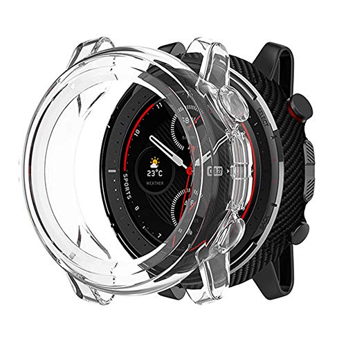 LvBu Schutzhülle kompatibel Für Amazfit Stratos 3, All-Around Case Ultra dünn TPU Schutz Hülle für Amazfit Stratos 3 Smartwatch (Clear) von LvBu