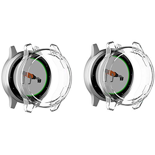 LvBu Schutzhülle kompatibel Für Garmin Vivoactive 4S, All-Around Case Ultra dünn TPU Schutz Hülle für Garmin Vivoactive 4S Smartwatch [2 Stücke] (Transparent+Transparent) von LvBu