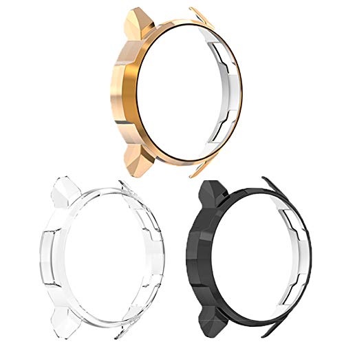 LvBu Schutzhülle kompatibel Für Honor Watch GS Pro, All-Around Case Ultra dünn TPU Schutz Hülle für Huawei Honor Watch GS Pro Smartwatch (schwarz+Roségold+Transparent) von LvBu