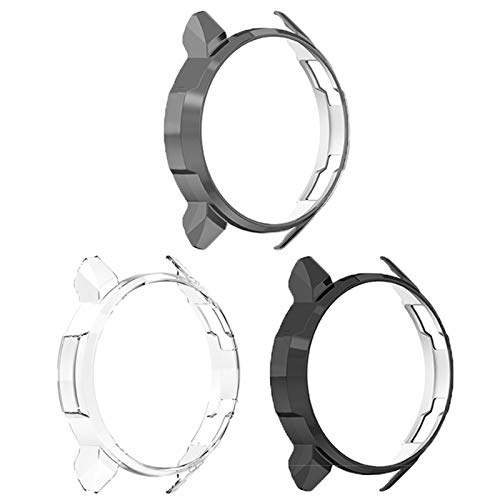 LvBu Schutzhülle kompatibel Für Honor Watch GS Pro, All-Around Case Ultra dünn TPU Schutz Hülle für Huawei Honor Watch GS Pro Smartwatch (schwarz+grau+Transparent) von LvBu