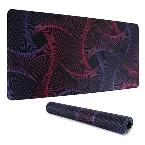 Lvjkes Mauspad XXL, 900 x 400 mm Gaming mauspad, Genähte Kanten Mousepad, rutschfeste Gummibasis, Verbessern Sie Genauigkeit und Geschwindigkeit, Geeignet für Spiele und Büro (Abstrakte Linien-C) von Lvjkes
