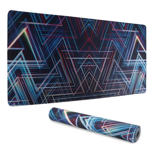 Lvjkes Mauspad XXL, 900 x 400 mm Gaming mauspad, Genähte Kanten Mousepad, rutschfeste Gummibasis, Verbessern Sie Genauigkeit und Geschwindigkeit, Geeignet für Spiele und Büro (Abstrakte Linien-D) von Lvjkes