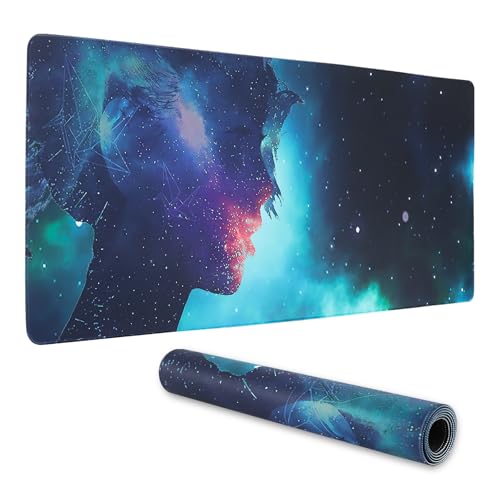 Lvjkes Mauspad XXL, 900 x 400 mm Gaming mauspad, Genähte Kanten Mousepad, rutschfeste Gummibasis, Verbessern Sie Genauigkeit und Geschwindigkeit, Geeignet für Spiele und Büro (Sternenhimmel) von Lvjkes