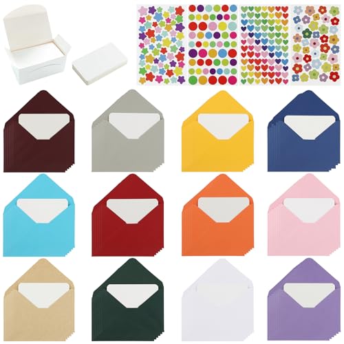 Lvjkes Mini Briefumschläge, 72 Stück Reine Farbe Mini Umschläge, 100 Stück Weiße Leere Karten und 4 Blatt Aufkleber Umschlag, für DIY Bastelprojekte, Hochzeit Geburtstagsfeier Einladung Lvjkes Mini Briefumschläge, 72 Stück Reine Farbe Mini Umschläge, 100 Stück Weiße Leere Karten und 4 Blatt Aufkleber Umschlag, für DIY Bastelprojekte, Hochzeit Geburtstagsfeier Einladung von Lvjkes
