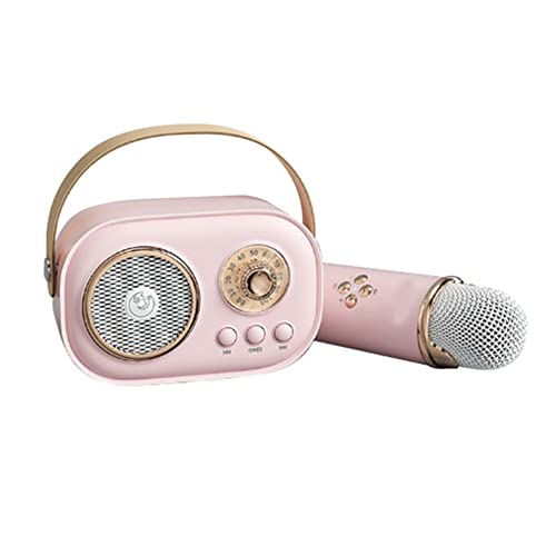 Lwaviwer Mini Wireless Bluetooth Audio Home Singing Karaoke Integriertes Mikrofon Lautsprecher Stereo Home KTV Set Rosa von Lwaviwer