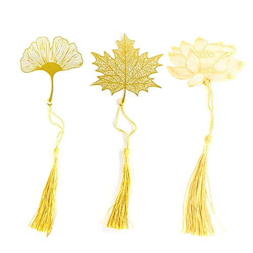 3 Stück Metall Lesezeichen 3D Metall Leaf Lesezeichen mit Quaste Gold Klassisch lesezeichen Hohles Design Ginkgo Biloba Ahornblatt Lesezeichen, Geeignet für Büro, Schule, Heimdekoration und Heimwerken 3 Stück Metall Lesezeichen 3D Metall Leaf Lesezeichen mit Quaste Gold Klassisch lesezeichen Hohles Design Ginkgo Biloba Ahornblatt Lesezeichen, Geeignet für Büro, Schule, Heimdekoration und Heimwerken von Lwtsrp
