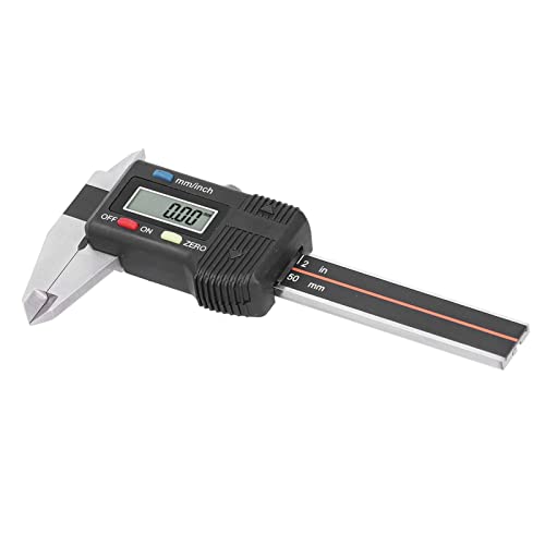Lwuey Digitale Schieblehre, Edelstahl-Schieblehre Elektronisches Mikrometer-Messwerkzeug Klare Ablesung 50 mm 1,9 Zoll Hub LCD-Bildschirm Zoll Metrische Bruchumwandlung 6 Zoll Haushalts-DIY-Projekt von Lwuey