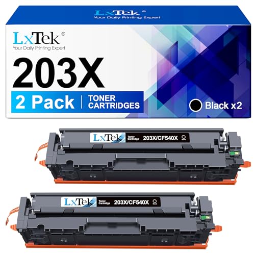 LxTek 203X CF540X 203 X Kompatible für HP 203X Schwarz 203A CF540A für Color Laserjet Pro M281fdw Toner für HP Color Laserjet Pro MFP M280nw M281fdw M281fdn M281cdw M254dn M254dw M254nw (2 Schwarz) von LxTek