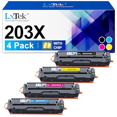 LxTek 203X CF540X Kompatible für HP 203X 203A CF540A für Toner HP Color Laserjet Pro M281fdw für Color Laserjet Pro MFP M280nw M281fdw M281fdn M281cdw M254dn M254dw M254nw (4er-Pack) von LxTek