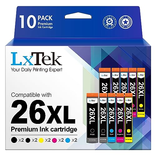 LxTek 26XL Druckerpatronen Kompatibel für Epson 26XL Multipack für Epson Expression Premium XP-600 XP-620 XP-510 XP-520 XP-820 XP-810 XP-800 XP-605 XP-615 XP-700 XP-720 XP600 XP620 (10er-Pack) von LxTek