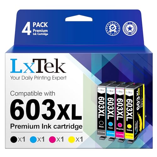 LxTek 603 XL Multipack Kompatibel für Epson 603XL 603 Druckerpatronen für Epson Expression Home XP-3100 XP-4100 XP-4105 XP-2100 XP-2105 XP-3105 Workforce WF-2830 WF-2850 WF-2810 WF-2835 (4er-Pack) von LxTek