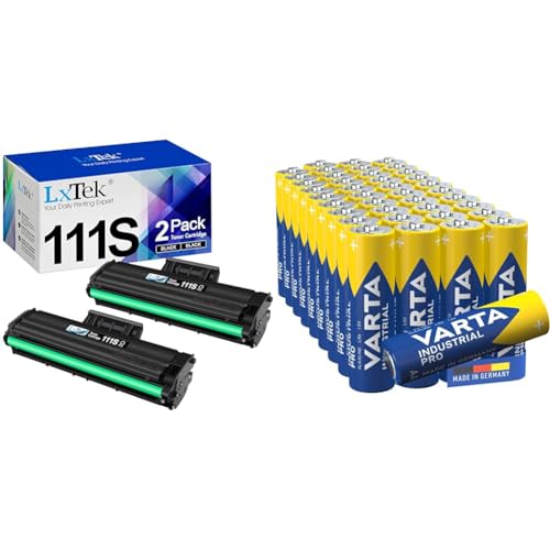 LxTek MLT-D111S Toner & VARTA Batterien AA, Industrial Pro, Alkaline Batterie, 1,5V, Vorratspack in umweltschonender Verpackung, Made in Germany [Exklusiv bei Amazon] 40 Stück von LxTek