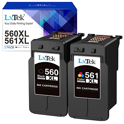 LxTek PGI-560XL CLI-561XL Multipack Tintenpatrone als Ersatz für Canon Druckerpatronen 560 561 für Pixma TS5350 TS5351 TS5352 TS5353 TS7450 TS7451 (Schwarz, Farbe, 2er-Pack) von LxTek
