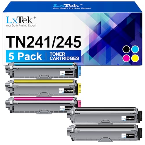 LxTek TN241 TN245 Tonerkartusche Kompatibel für Brother TN242 TN246 TN-241 TN-245 für Brother MFC-9332CDW MFC-9142CDN DCP-9022CDW DCP-9020CDW DCP-9017CDW HL-3142CW HL-3152CDW MFC-9140CDN (5er-Pack) von LxTek
