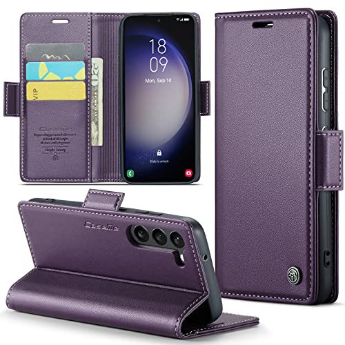 Samsung Galaxy S23+ Plus 5G Wallet Case mit [RFID-Blockierung] Kartenhalter Magnetischer Ständer, Leder Flip Schutzhülle Brieftasche für Samsung Galaxy S23+ Plus 5G 6,6 Zoll (lila) von Lxisxcna