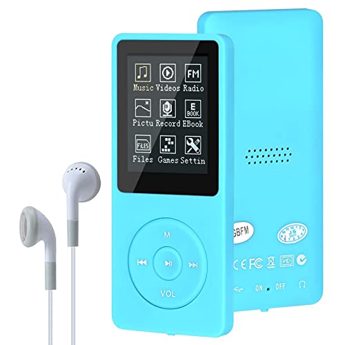 MP3/MP4 Digitaler Musik-Player, Litschi-Upgrade, 8 GB, tragbarer HiFi, verlustfreier Sound, Musik-Player mit Musik/Video/Sprachaufnahme/FM-Radio/E-Book-Reader, unterstützt bis zu 64 GB (hellblau) von Lychee