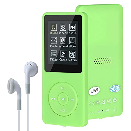 MP3-/MP4-Player, digitaler Musik-Player, Litschi-Upgrade, 8 GB, tragbarer HiFi, verlustfreier Sound, Musik-Player mit Musik/Video/Sprachaufnahme/FM-Radio/E-Book-Reader, unterstützt bis zu 64 GB (grün) von Lychee