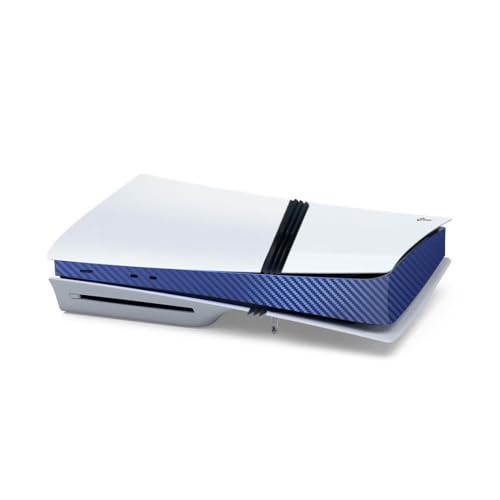 Host Center Abziehbilder Abdeckung für PS5 Pro,Konsole Carbon Fiber Skin Aufkleber,Spielkonsole Center Teil Schutzfolie für PS5 Pro (Kohlefaser Blau) von Lycuiw