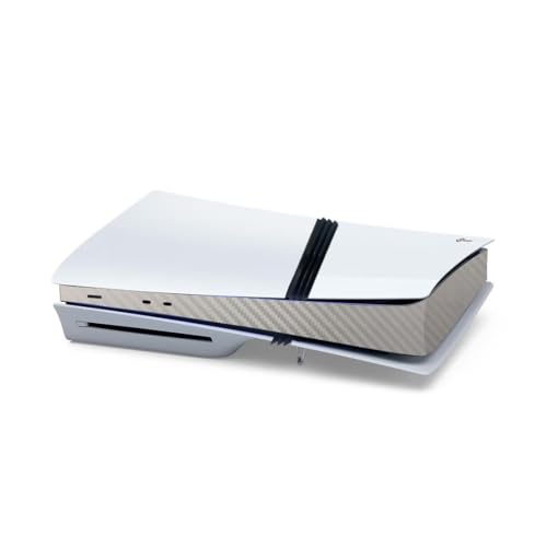 Host Center Abziehbilder Abdeckung für PS5 Pro,Konsole Carbon Fiber Skin Aufkleber,Spielkonsole Center Teil Schutzfolie für PS5 Pro (Kohlefaser Silber) von Lycuiw