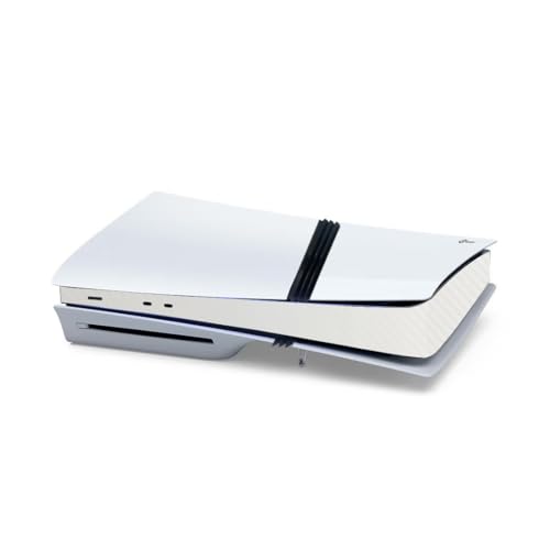 Host Center Abziehbilder Abdeckung für PS5 Pro,Konsole Carbon Fiber Skin Aufkleber,Spielkonsole Center Teil Schutzfolie für PS5 Pro (Kohlefaser Weiß) von Lycuiw
