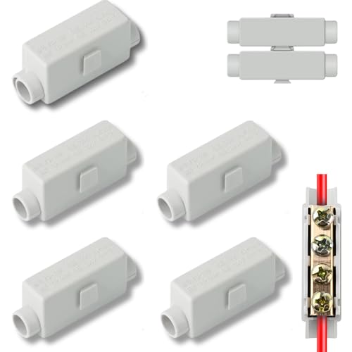 5 Stück Durchgangsverbinder 2 polig 100A 1000V Doppelschrauben Klemmblock für 2,5-16mm² Kabel Hauptleitungsabzweigklemme ABS Gehäuse für Deckenleuchten Schalter Elektroinstallation 5 Stück Durchgangsverbinder 2 polig 100A 1000V Doppelschrauben Klemmblock für 2,5-16mm² Kabel Hauptleitungsabzweigklemme ABS Gehäuse für Deckenleuchten Schalter Elektroinstallation von Lyivisk