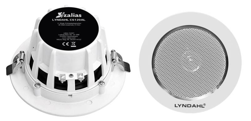 Lyndahl CS120AL Design 2-Wege Deckenlautsprecherpaar 120 mm Aluminium Einbaulautsprecher von Lyndahl