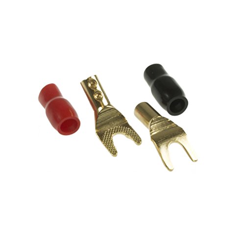 Lyndahl Kabelschuh LKPA044 hartvergoldete Premium Spades Gabelkabelschuhe ideal für Lautsprecherkabel bis 6 mm², Paarpreis von Lyndahl